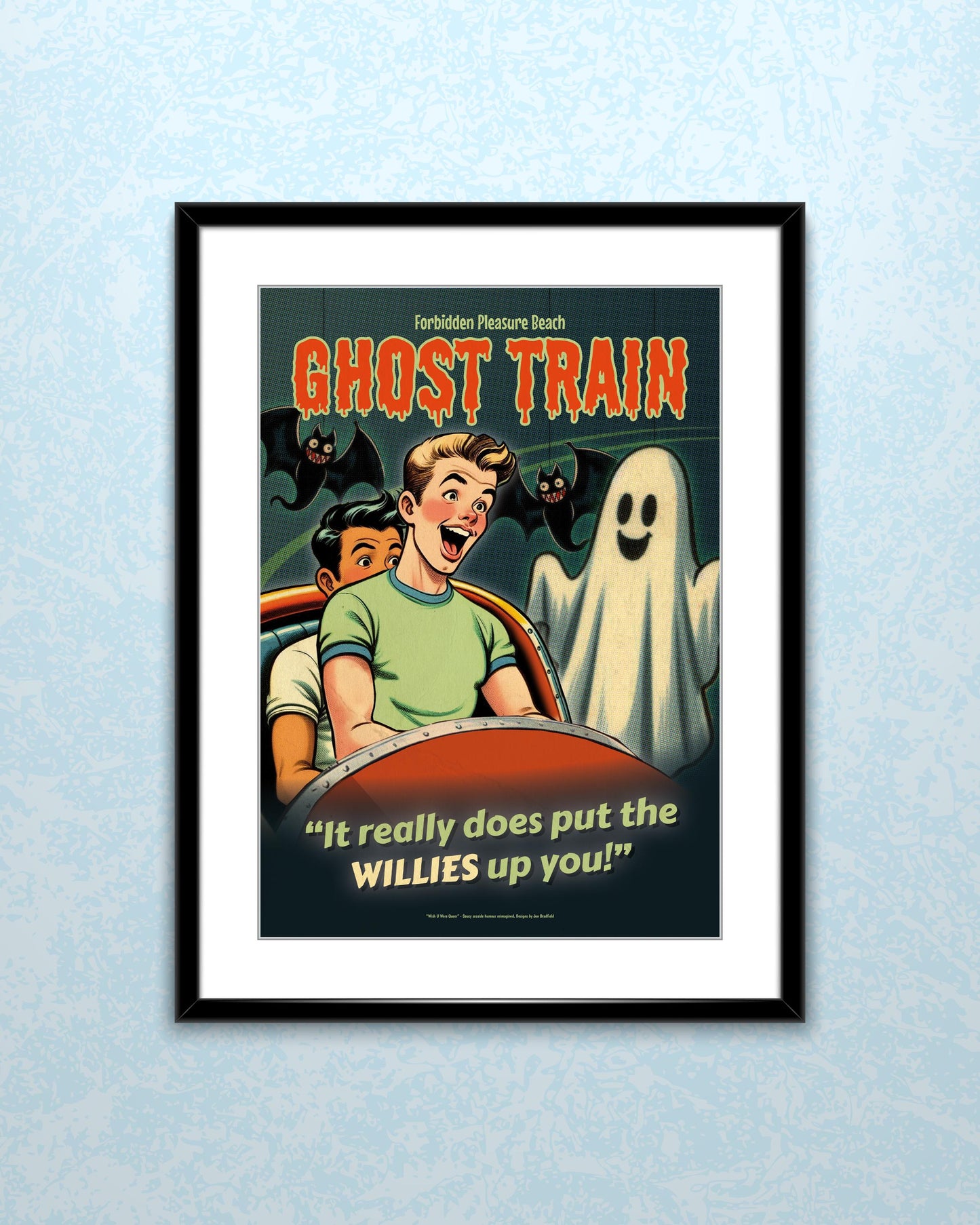 Gay vintage-style art poster print: Ghost Train