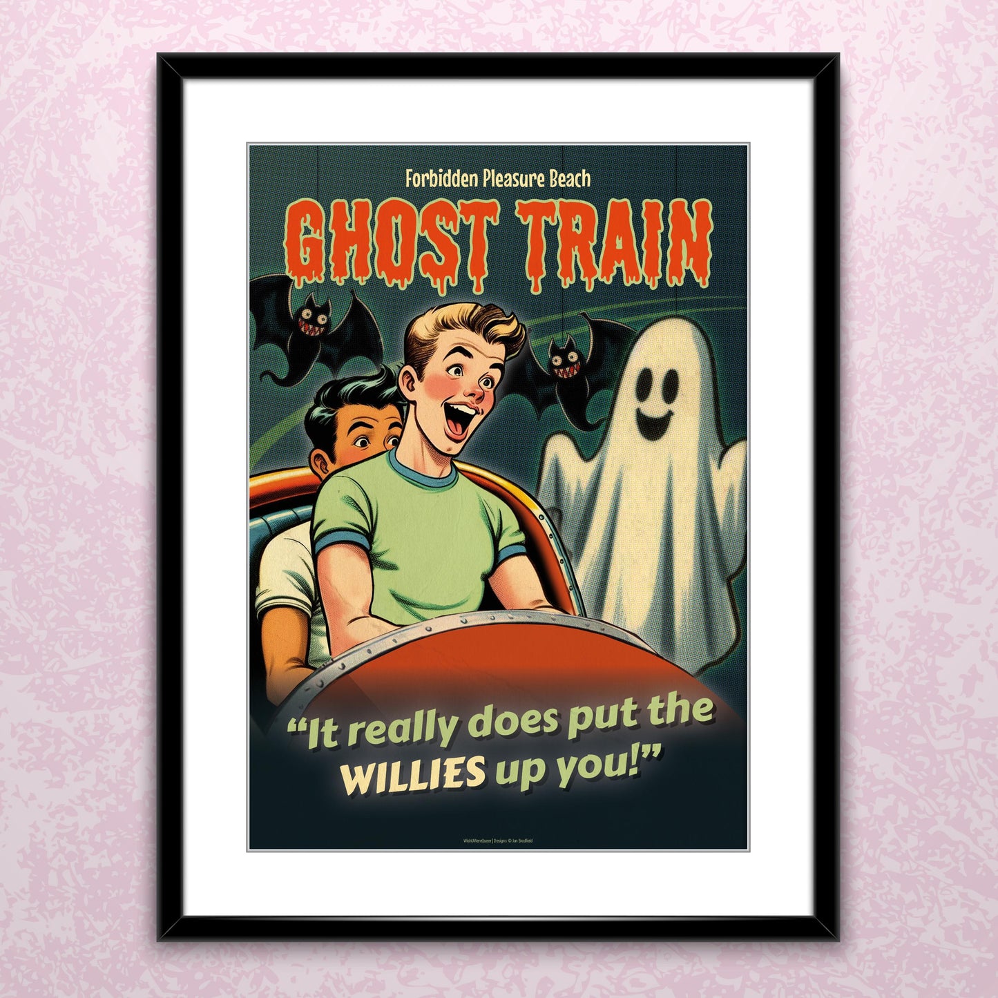 Gay retro travel poster print: Willies