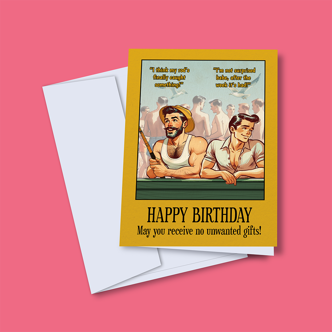 Funny gay birthday card: Rod