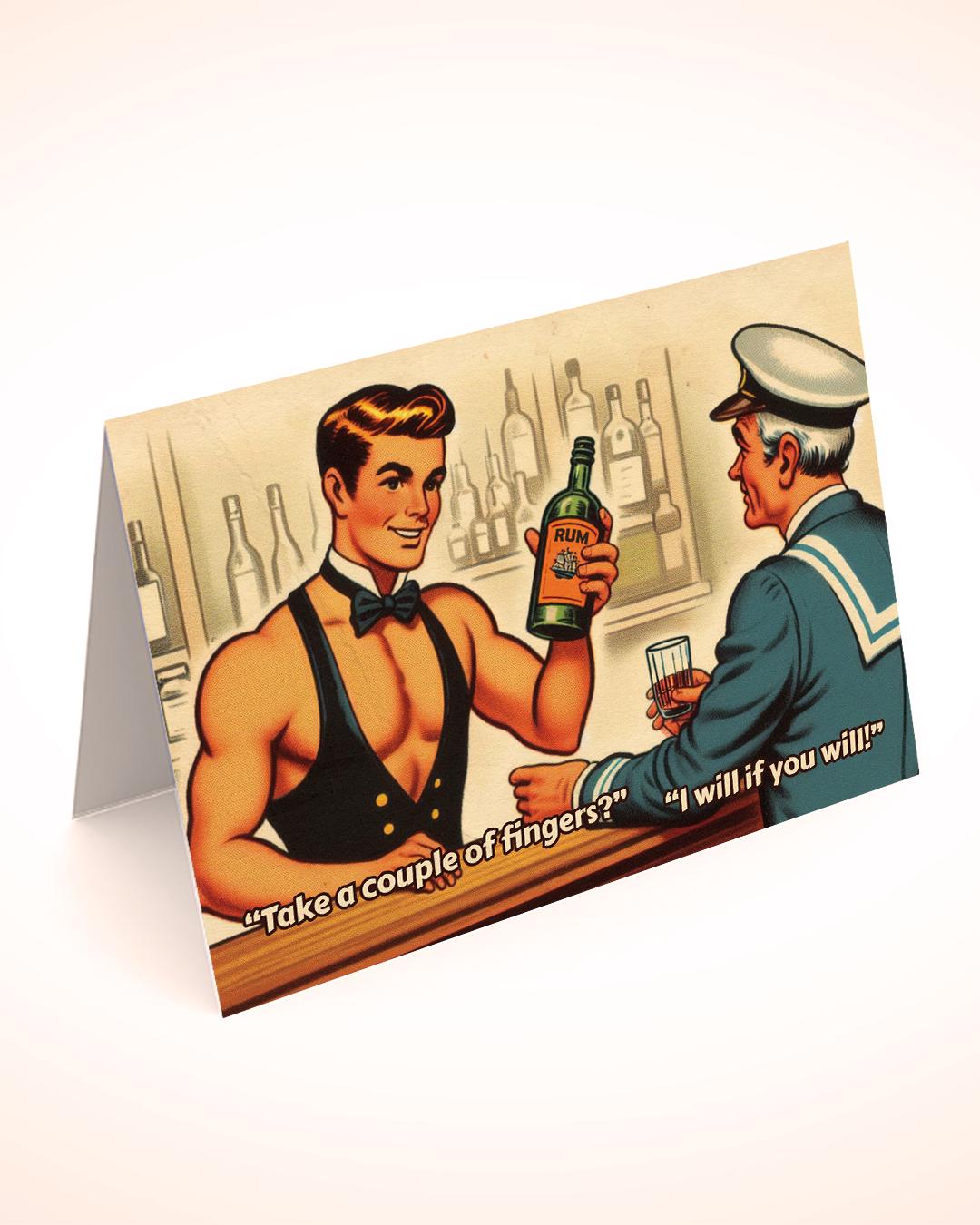 Funny Gay Greeting Card: Fingers