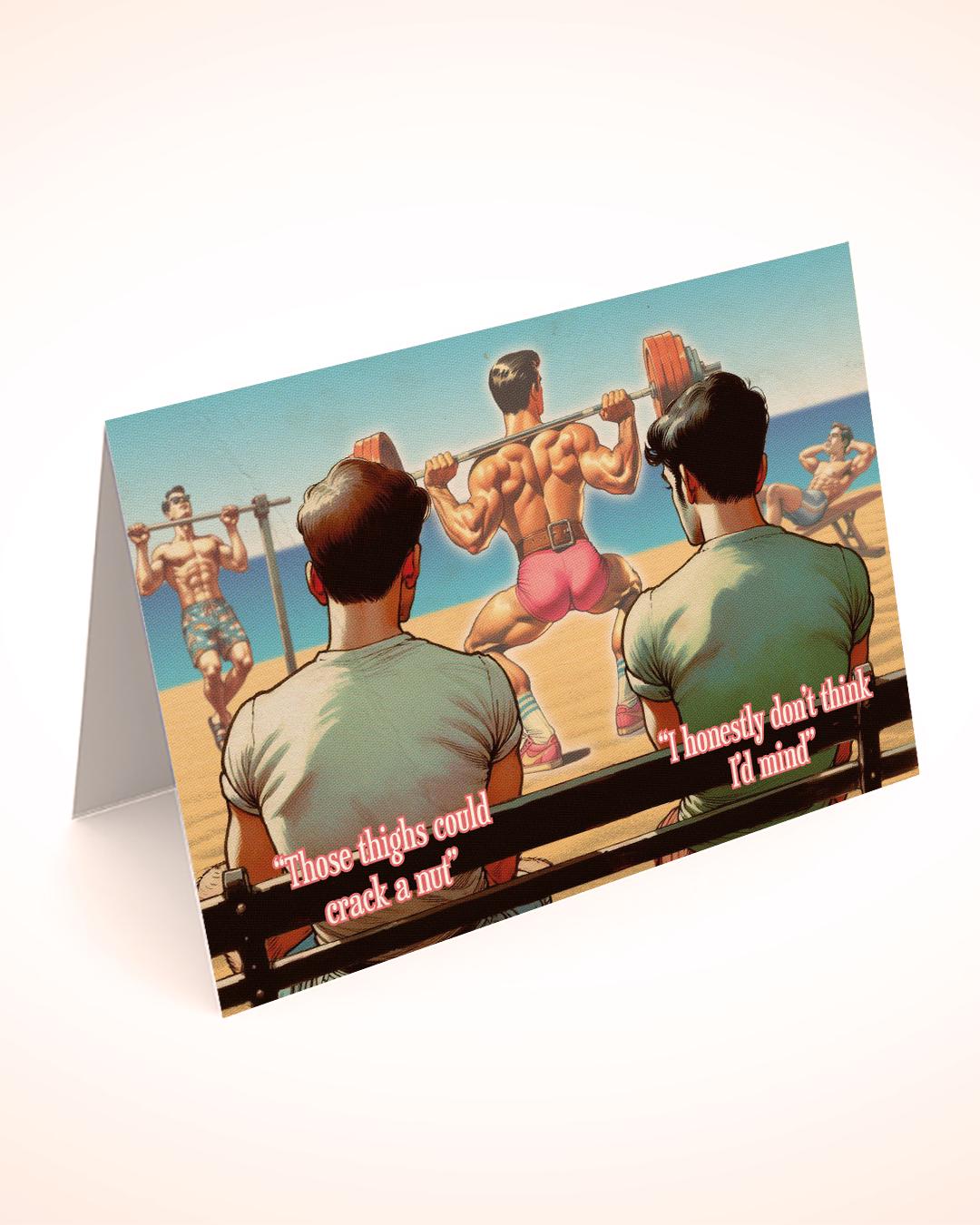Funny Gay Greeting Card: Crack a Nut