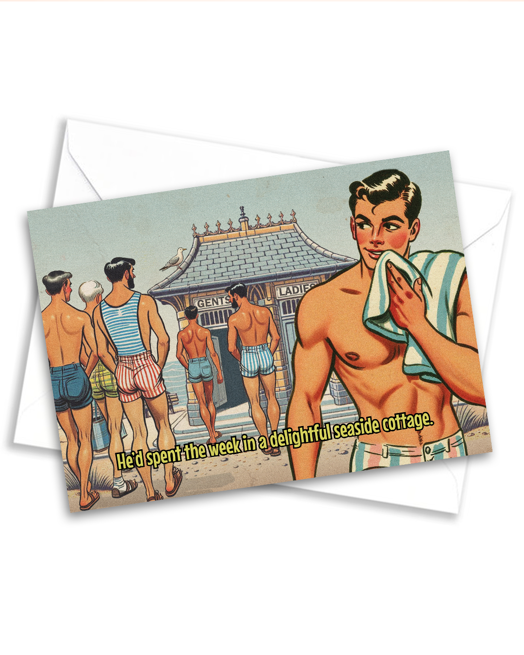 Funny gay greeting card: Cottage