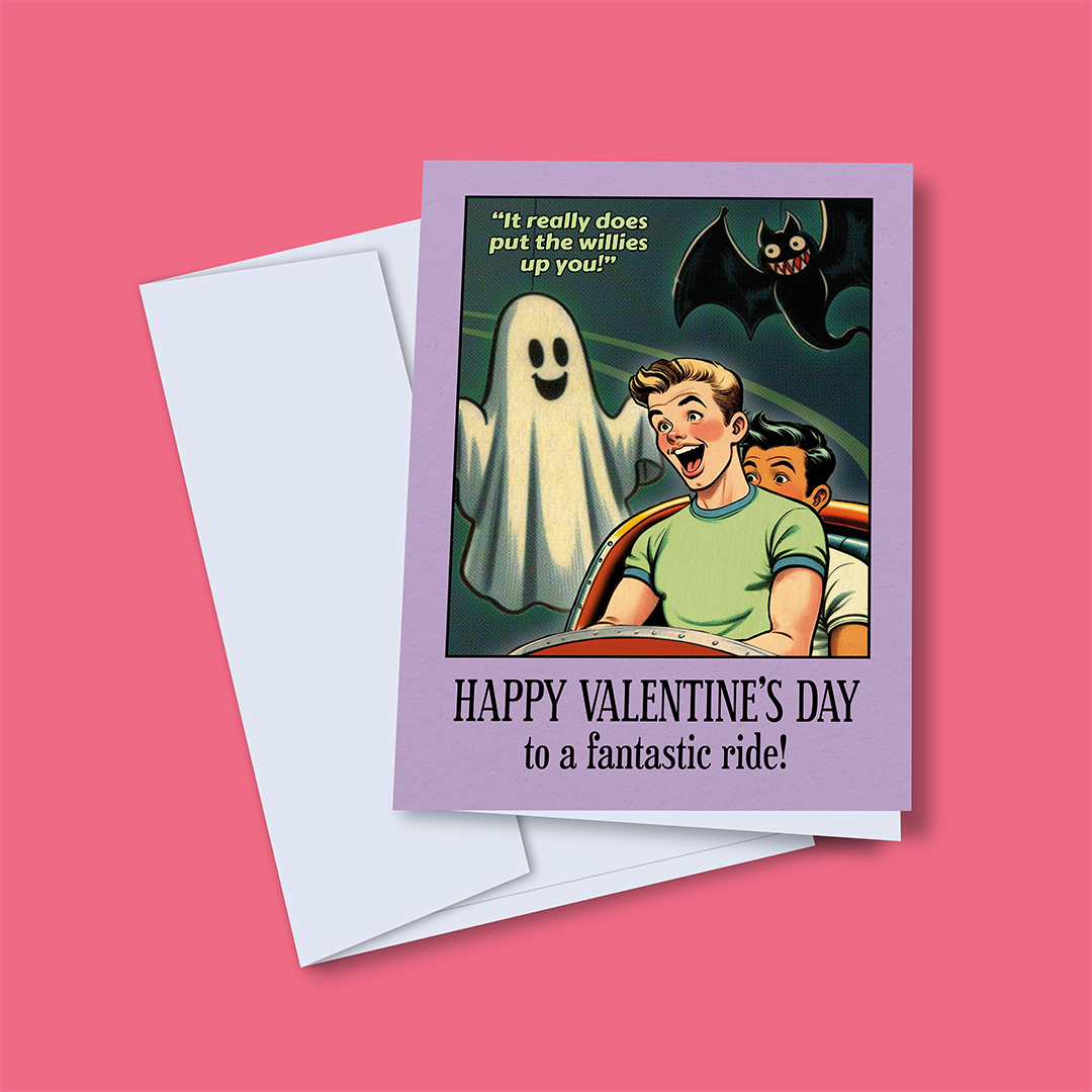 Funny Gay Valentines Card: Fantastic Ride