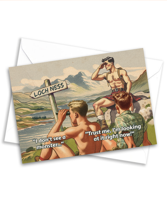 Funny gay greeting card: Monster