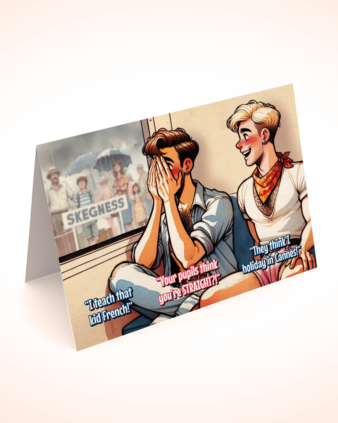 Funny gay greeting card: Gays on a Train