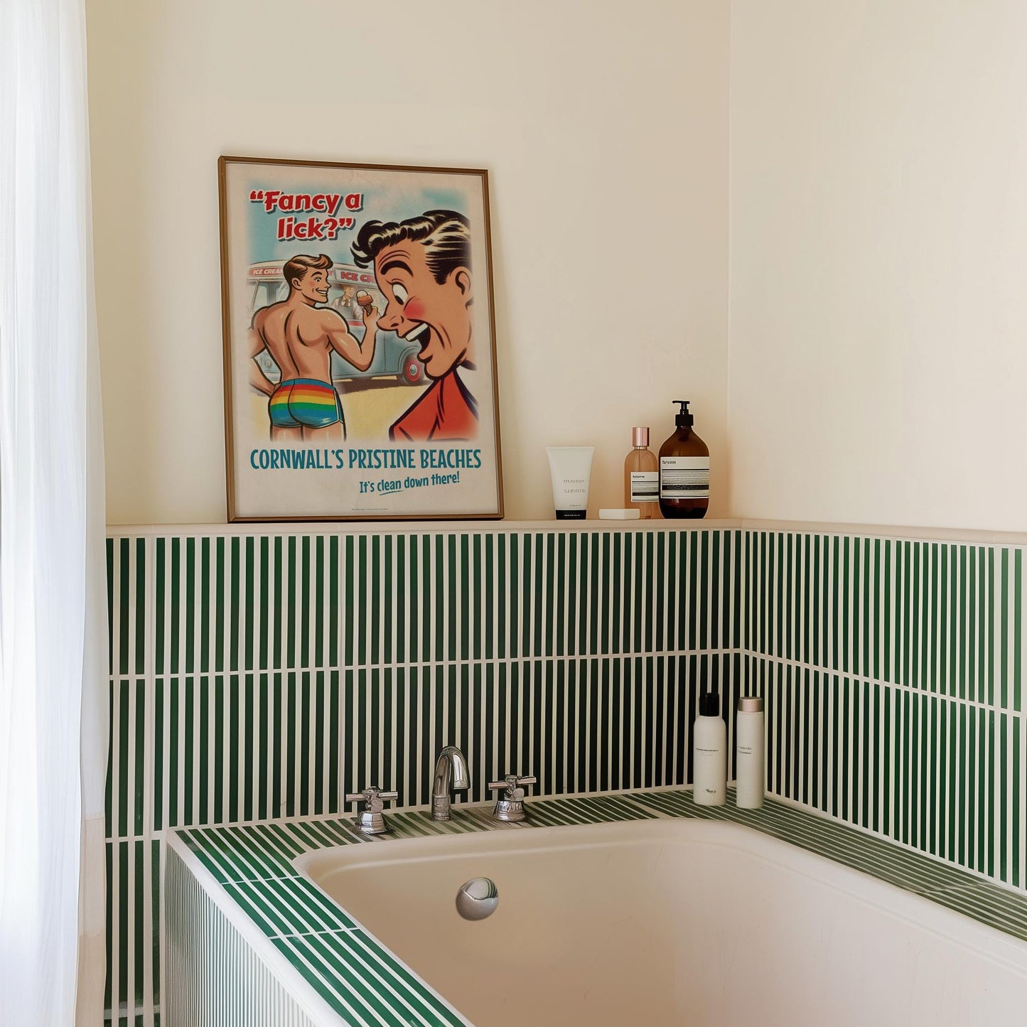 Gay retro travel poster print: Fancy A Lick?
