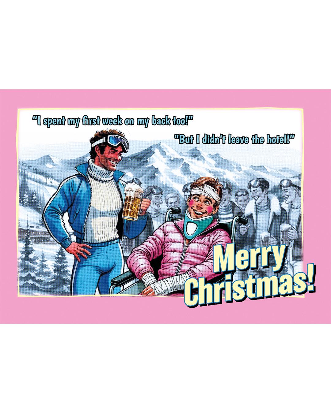 Pack of funny gay Christmas cards: Apres-Ski