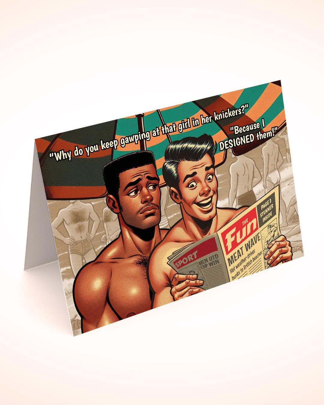 Funny Gay Greeting Card: Gawp
