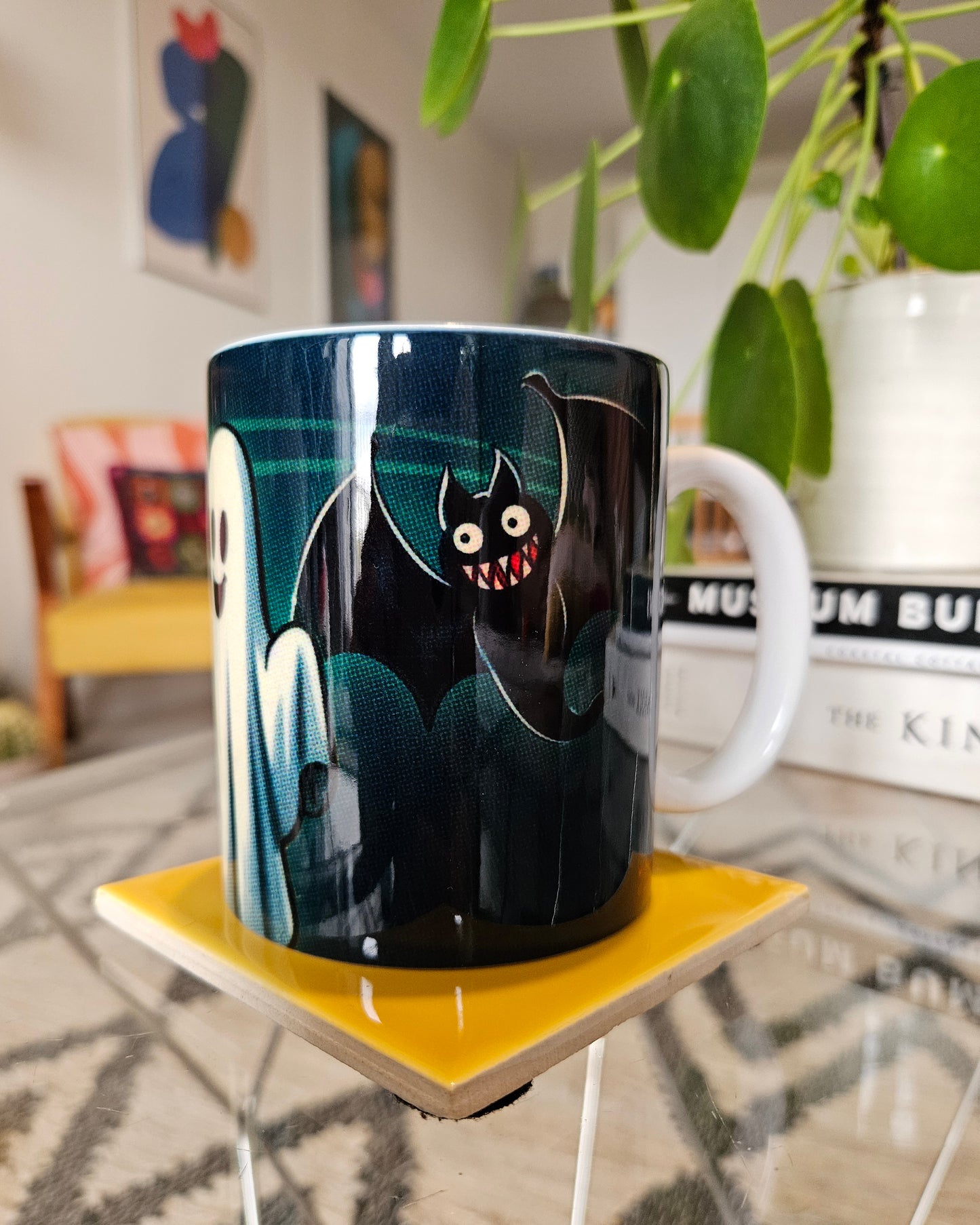 Funny gay ceramic mug inspired by saucy seaside postcard cartoon humour: Willies