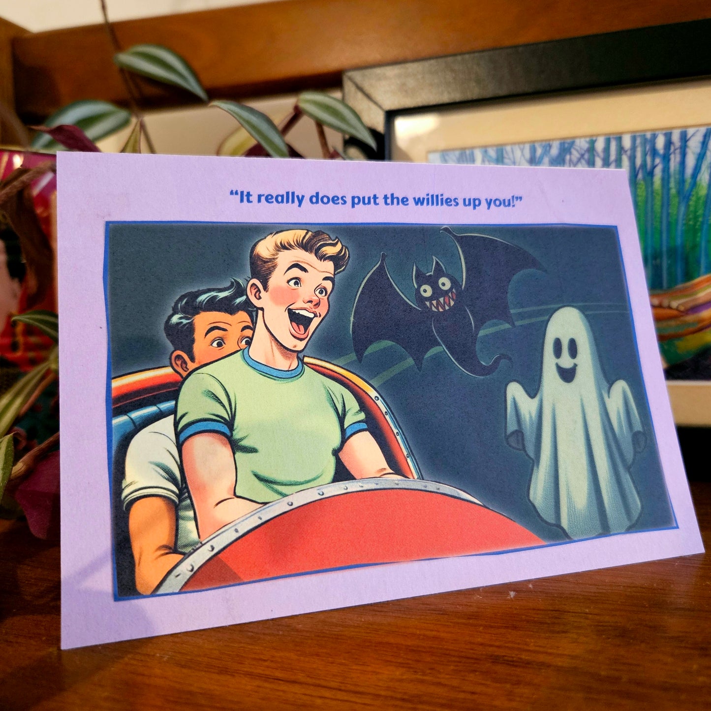 Set of 6 gay notecards/greeting cards inspired by vintage seaside humour. Set B