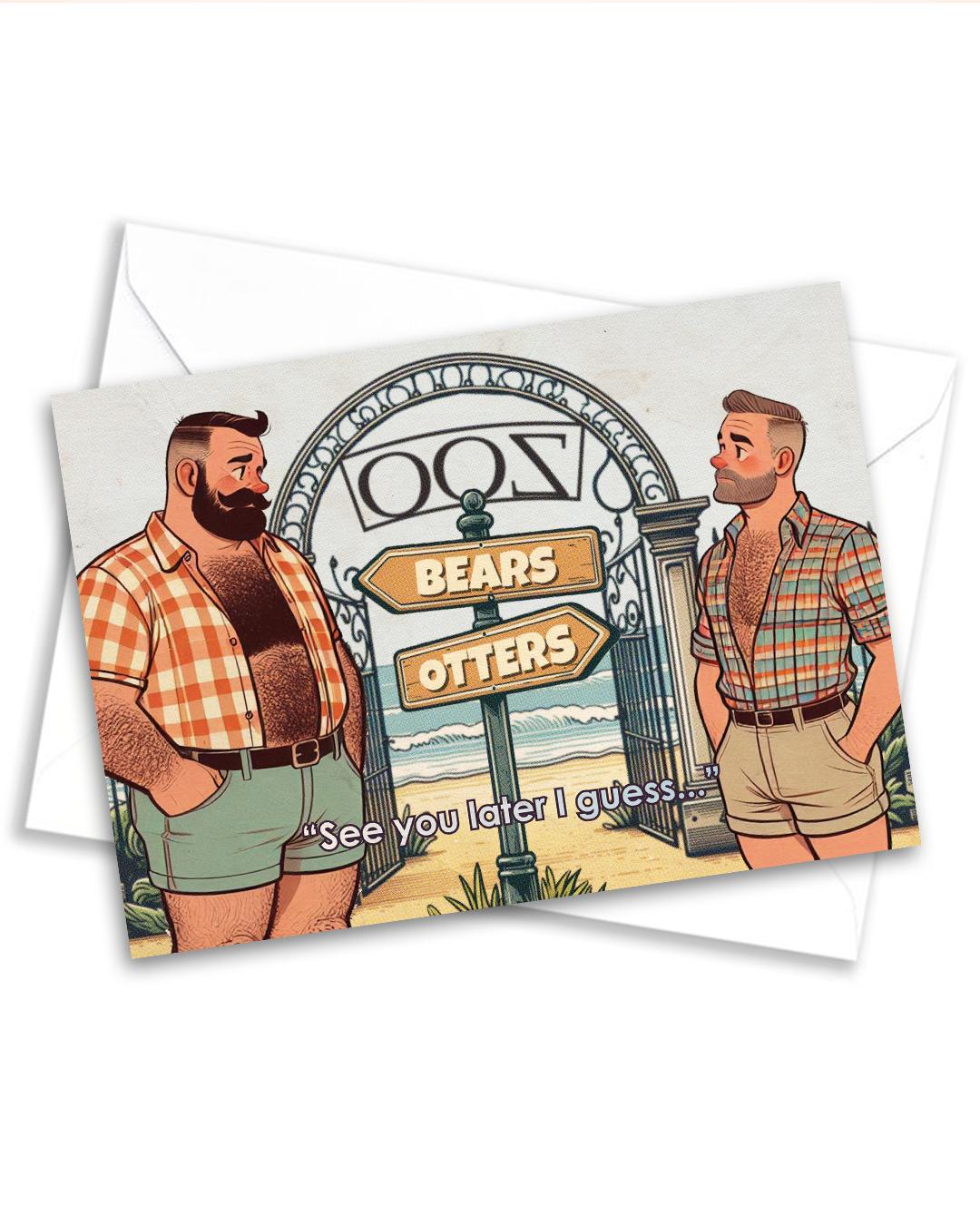 Funny Gay Greeting Card: Bear & Otter