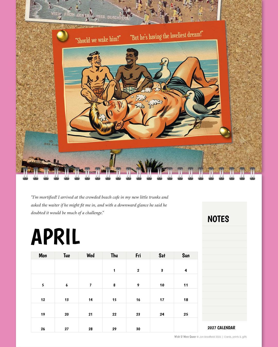 Funny gay calendar 2027: Saucy Seaside Postcards
