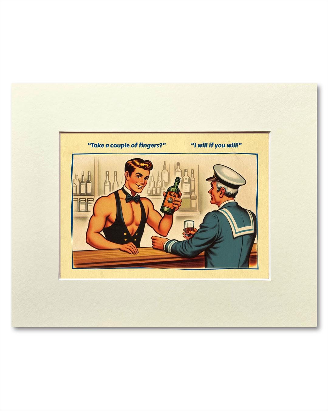 Gay art print, mounted: Fingers