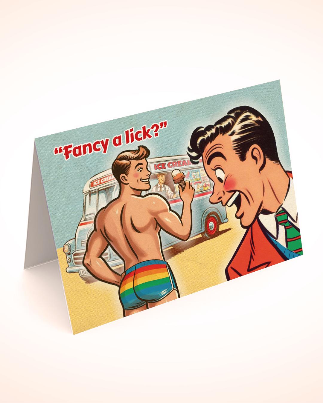 Funny Gay Greeting Card: Ice-cream