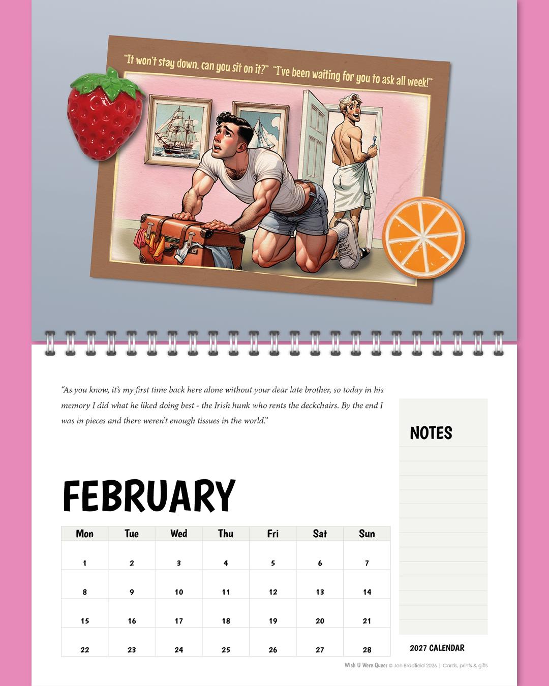 Funny gay calendar 2027: Saucy Seaside Postcards