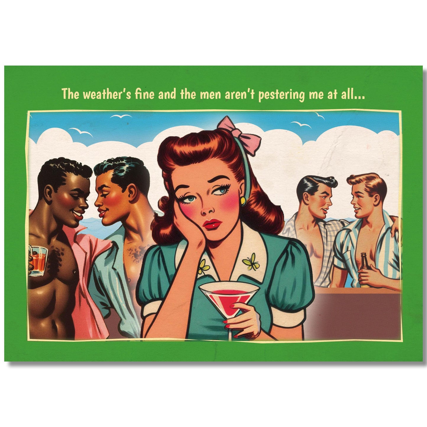 Gay Art Postcard: Weather's Fine