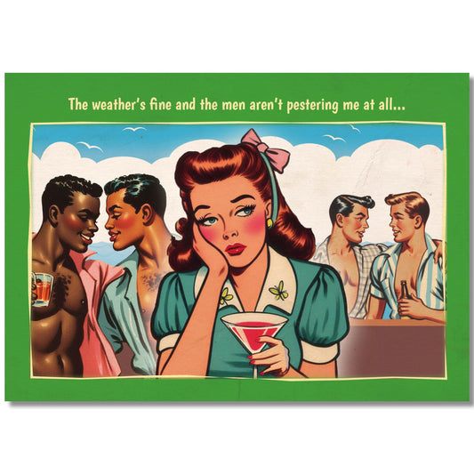 Gay Art Postcard: Weather's Fine