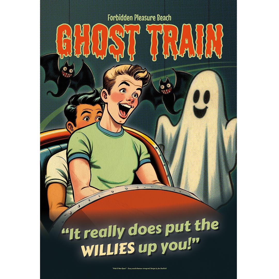 Gay vintage-style art poster print: Ghost Train