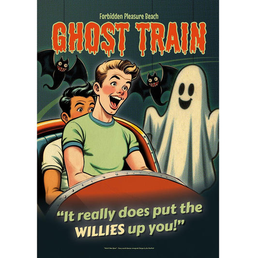 Gay vintage-style art poster print: Ghost Train