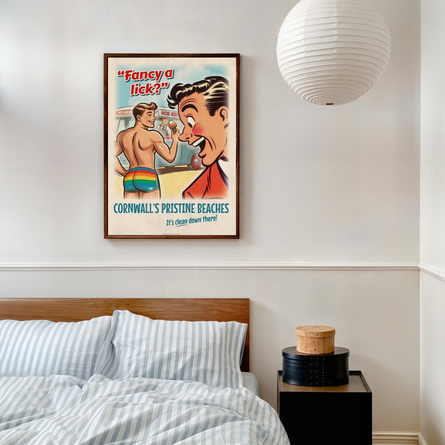 Gay retro travel poster print: Fancy A Lick?
