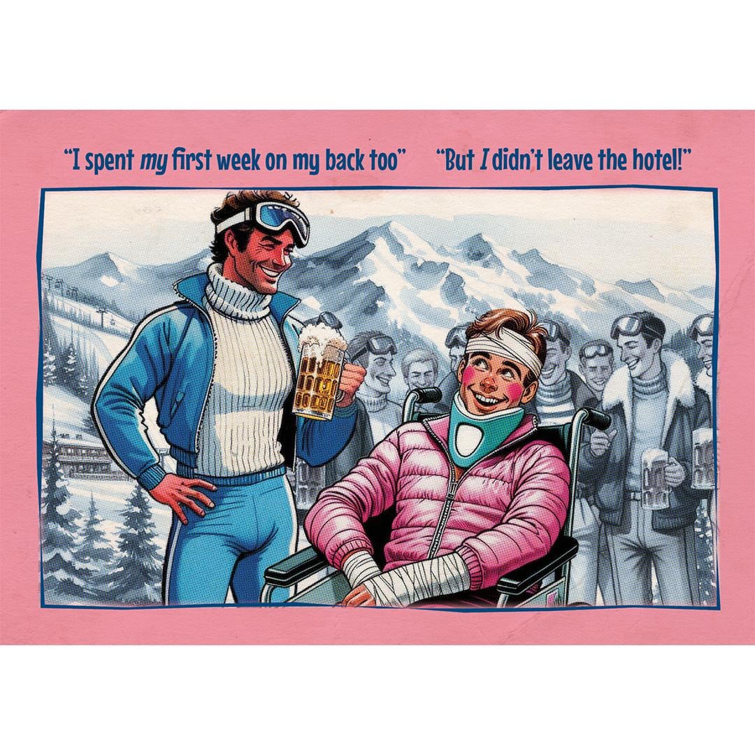 Funny Gay Art Postcard: Après-ski