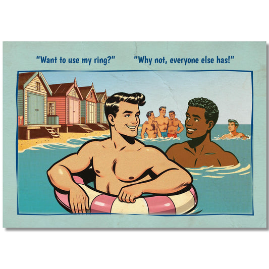 Gay art postcard: Ring