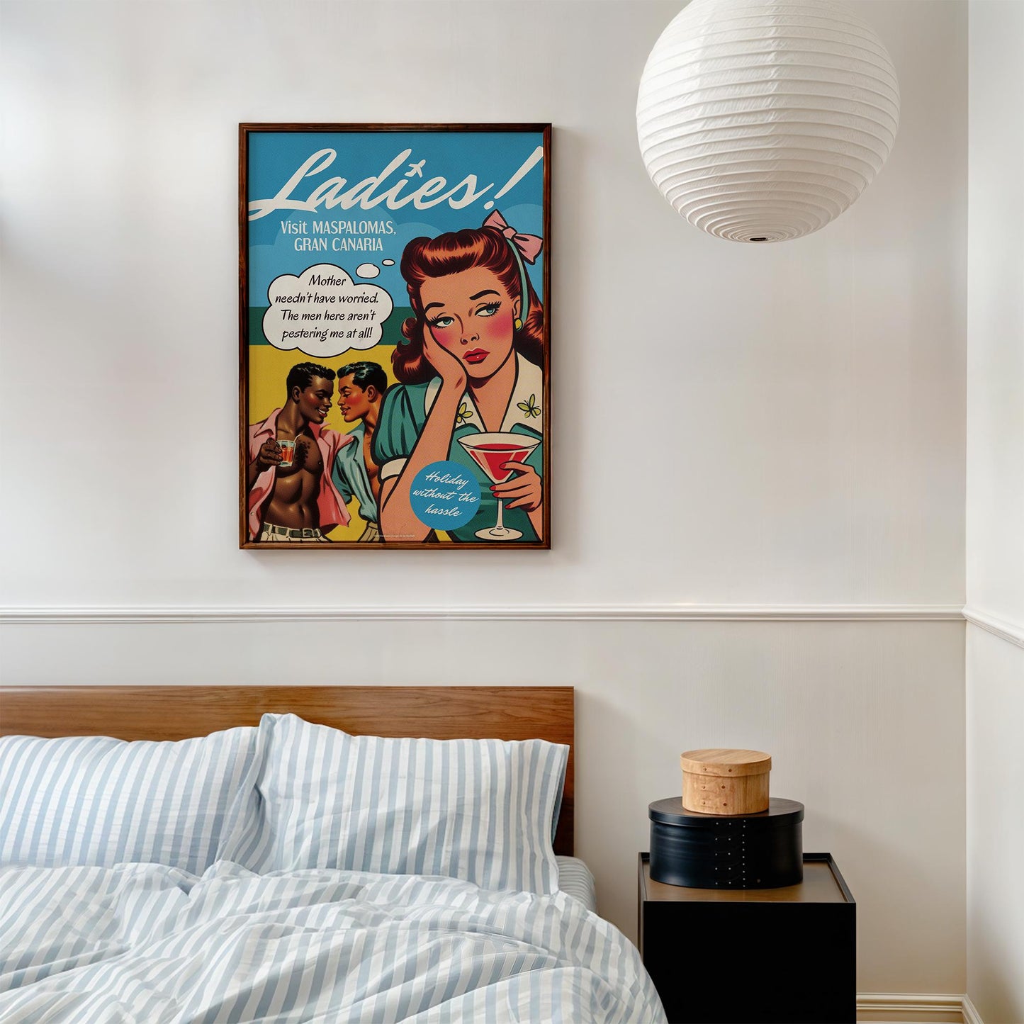 Gay retro travel poster print: Gran Canaria - Ladies (A4, A3, A2, A1, A0)