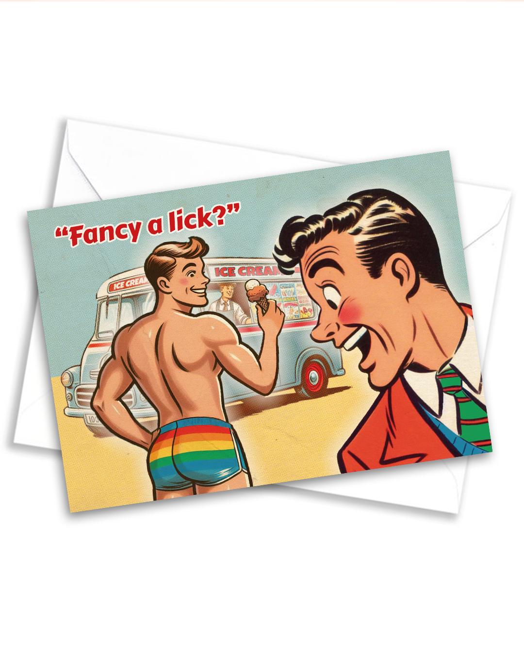 Funny Gay Greeting Card: Ice-cream