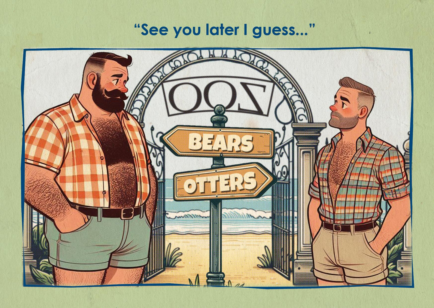 Gay art print, mounted: Zoo