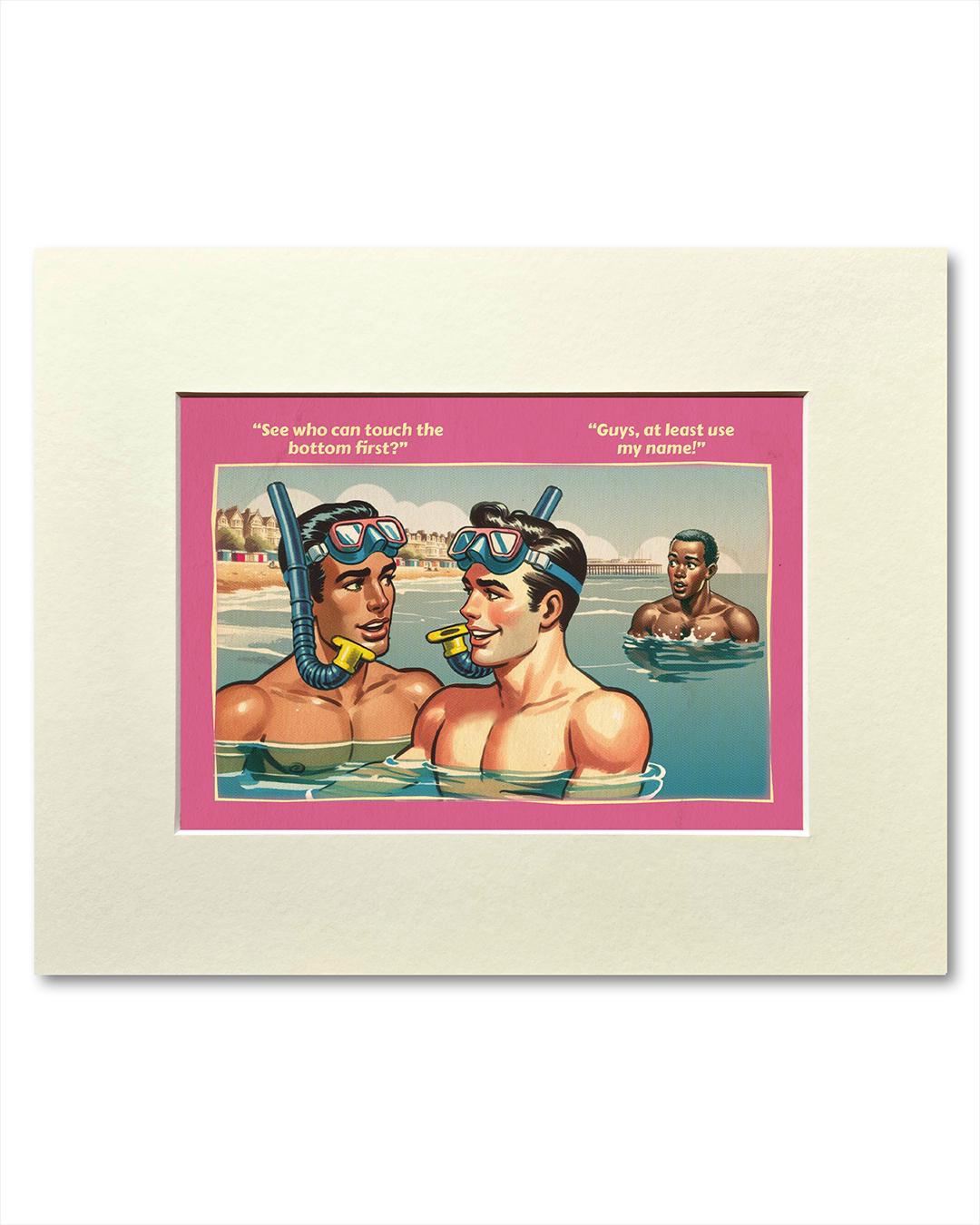 Gay art print, mounted: Bottom