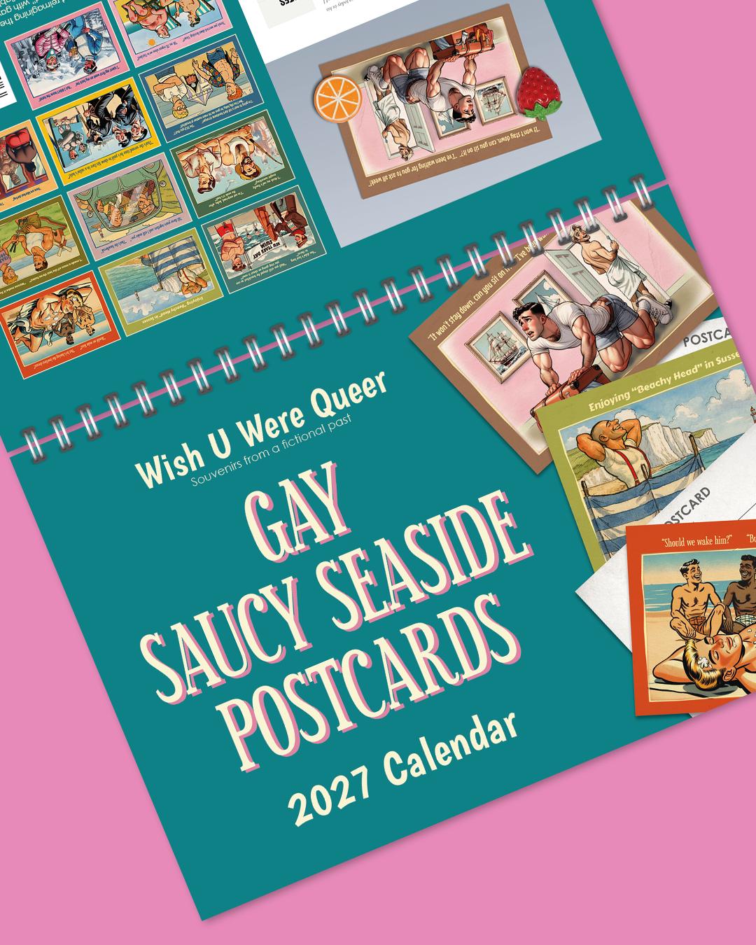 Funny gay calendar 2027: Saucy Seaside Postcards