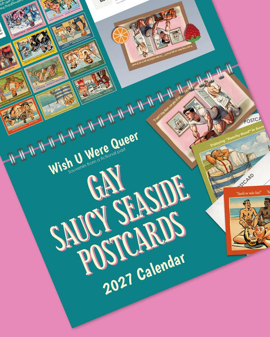Funny gay calendar 2027: Saucy Seaside Postcards