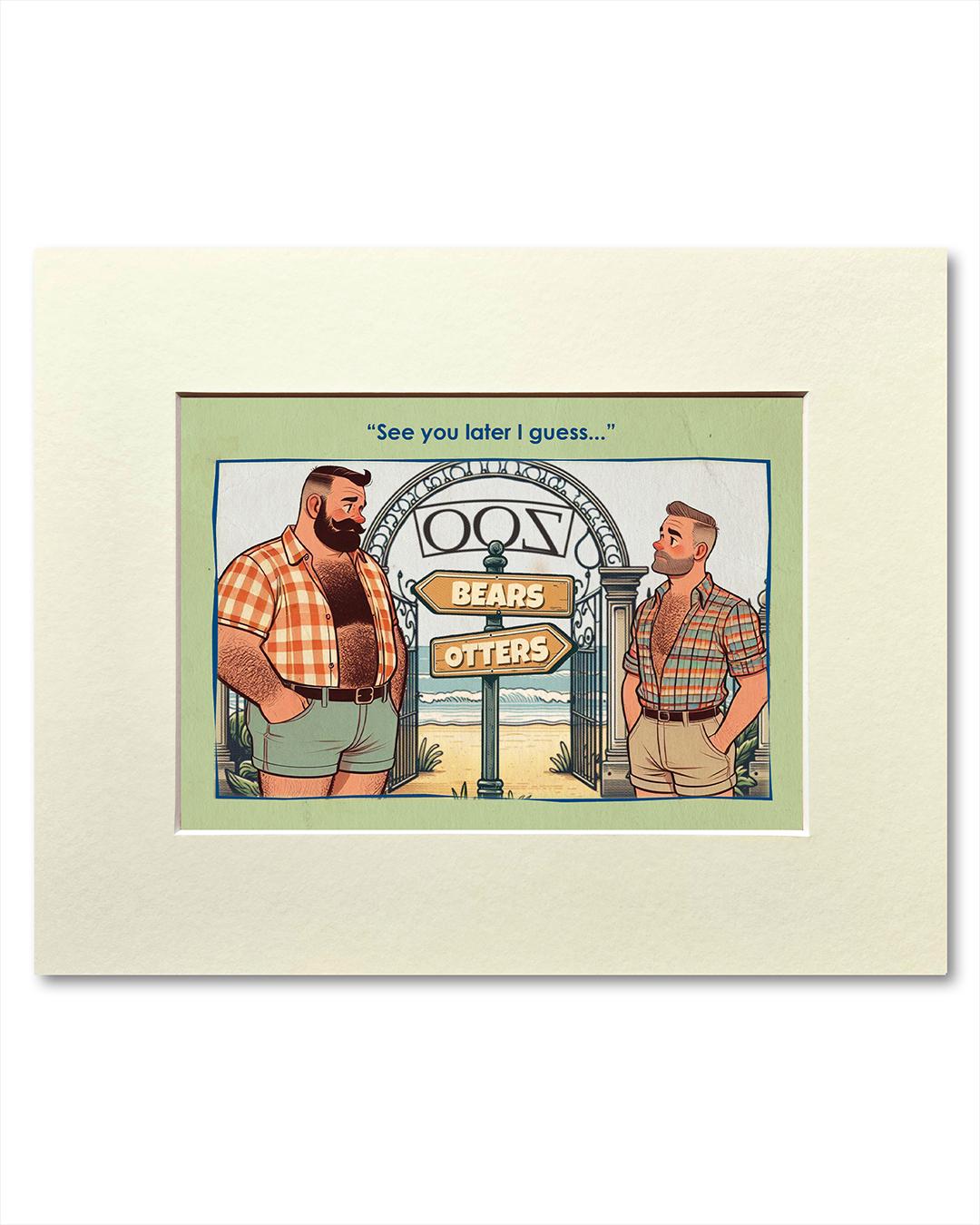 Gay art print, mounted: Zoo