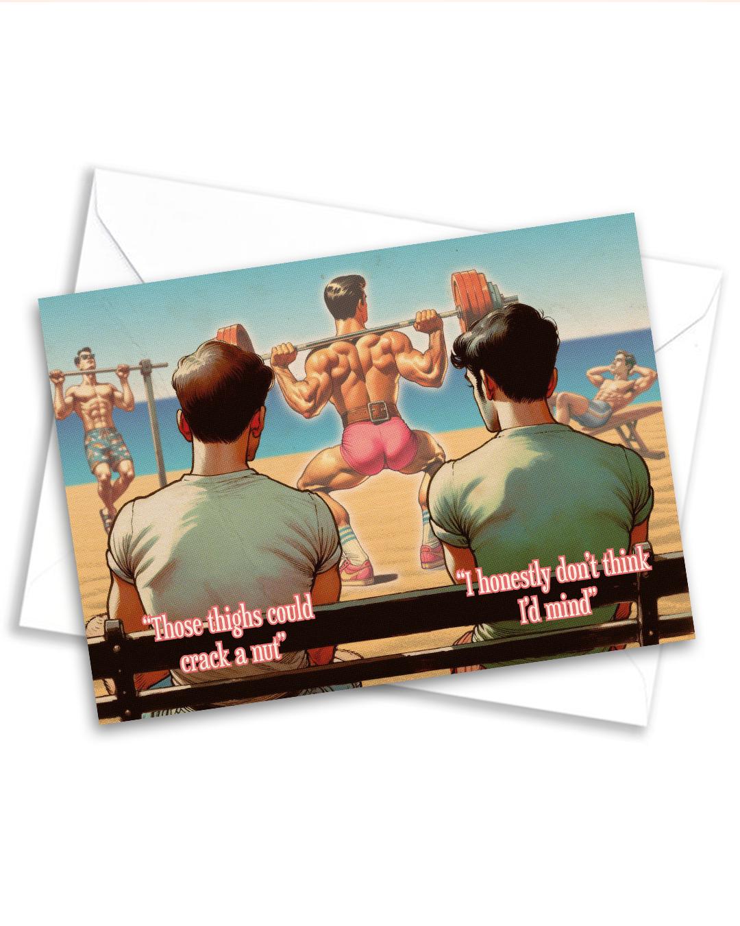 Funny Gay Greeting Card: Crack a Nut