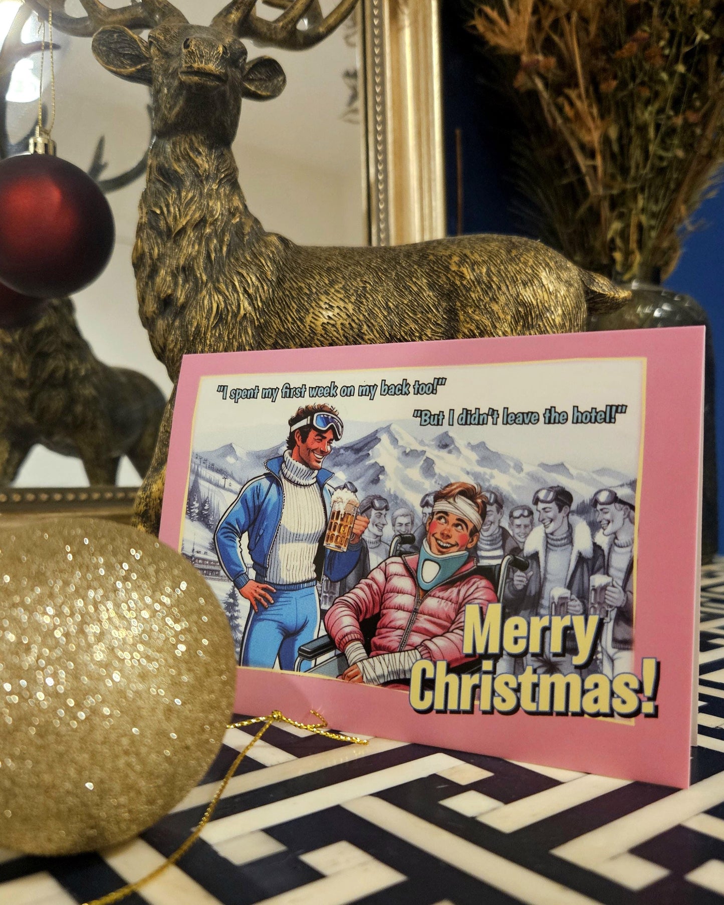 Pack of funny gay Christmas cards: Apres-Ski