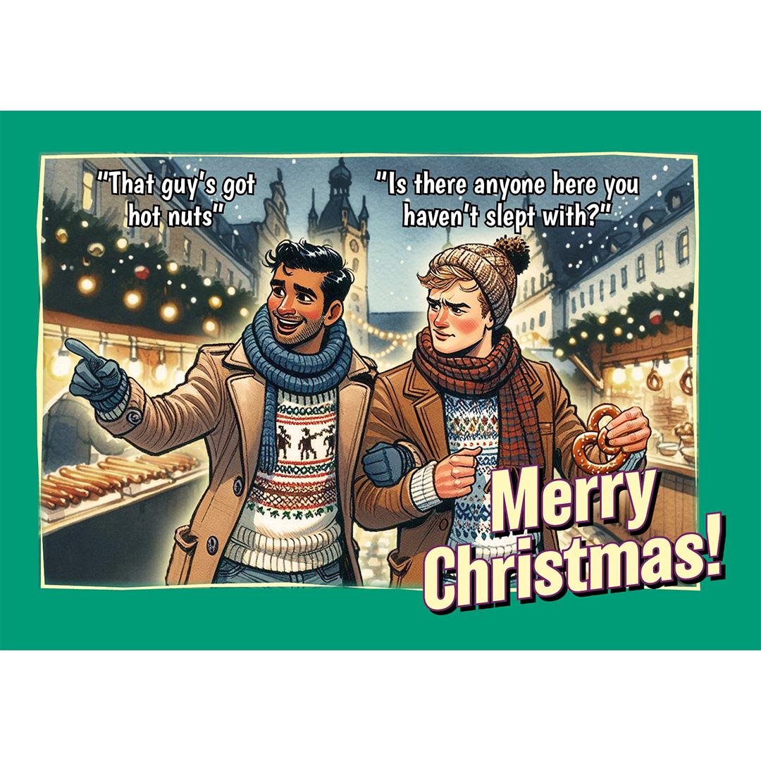Funny gay Christmas cards set, assorted designs