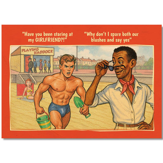 Funny Gay Art Postcard: Girlfriend