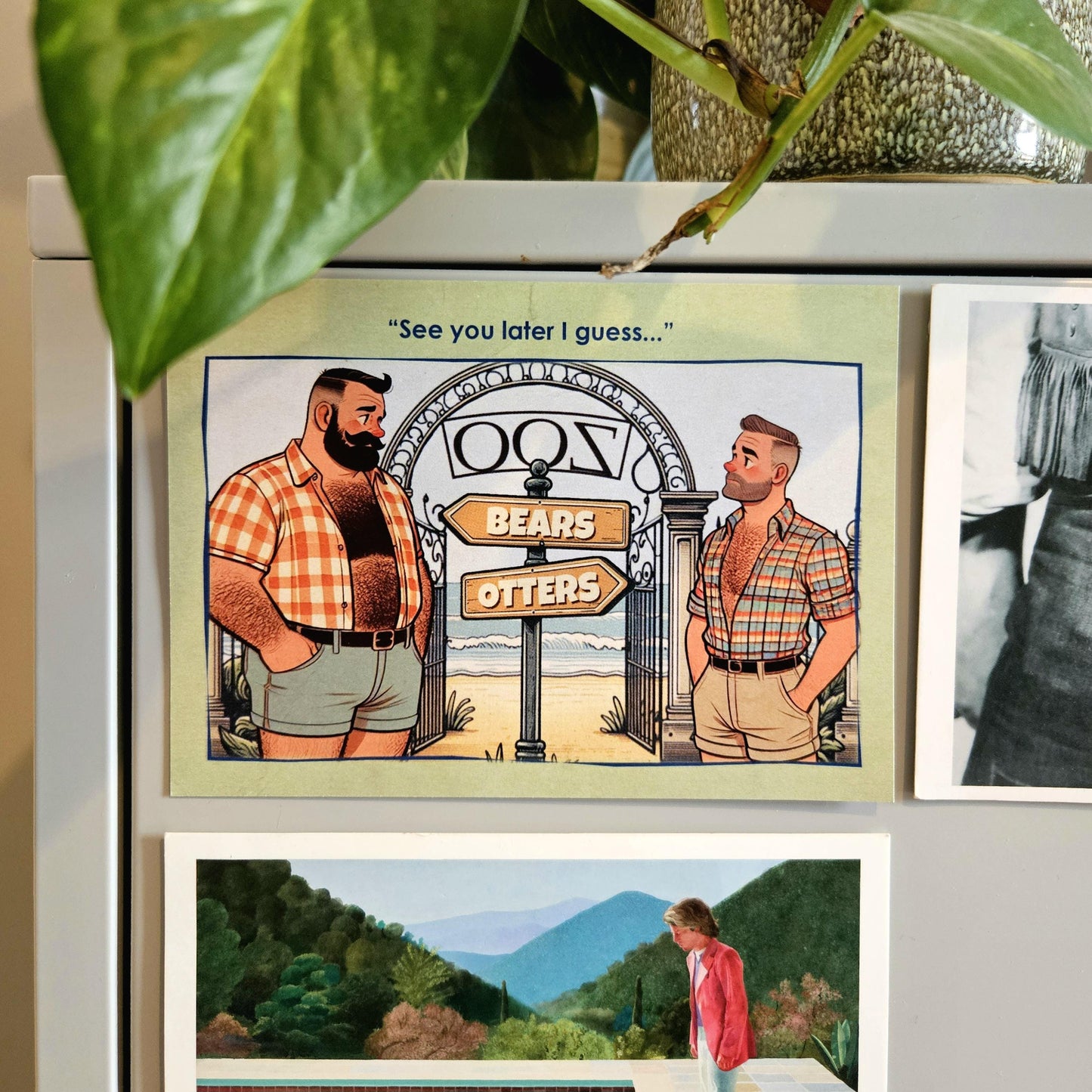 Gay Art Postcard: Otter & Bear