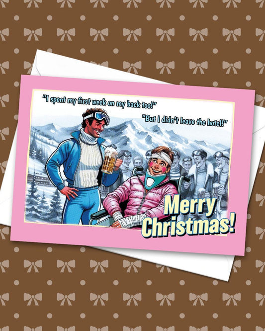 Funny Naughty Gay Christmas Card: Apres-ski