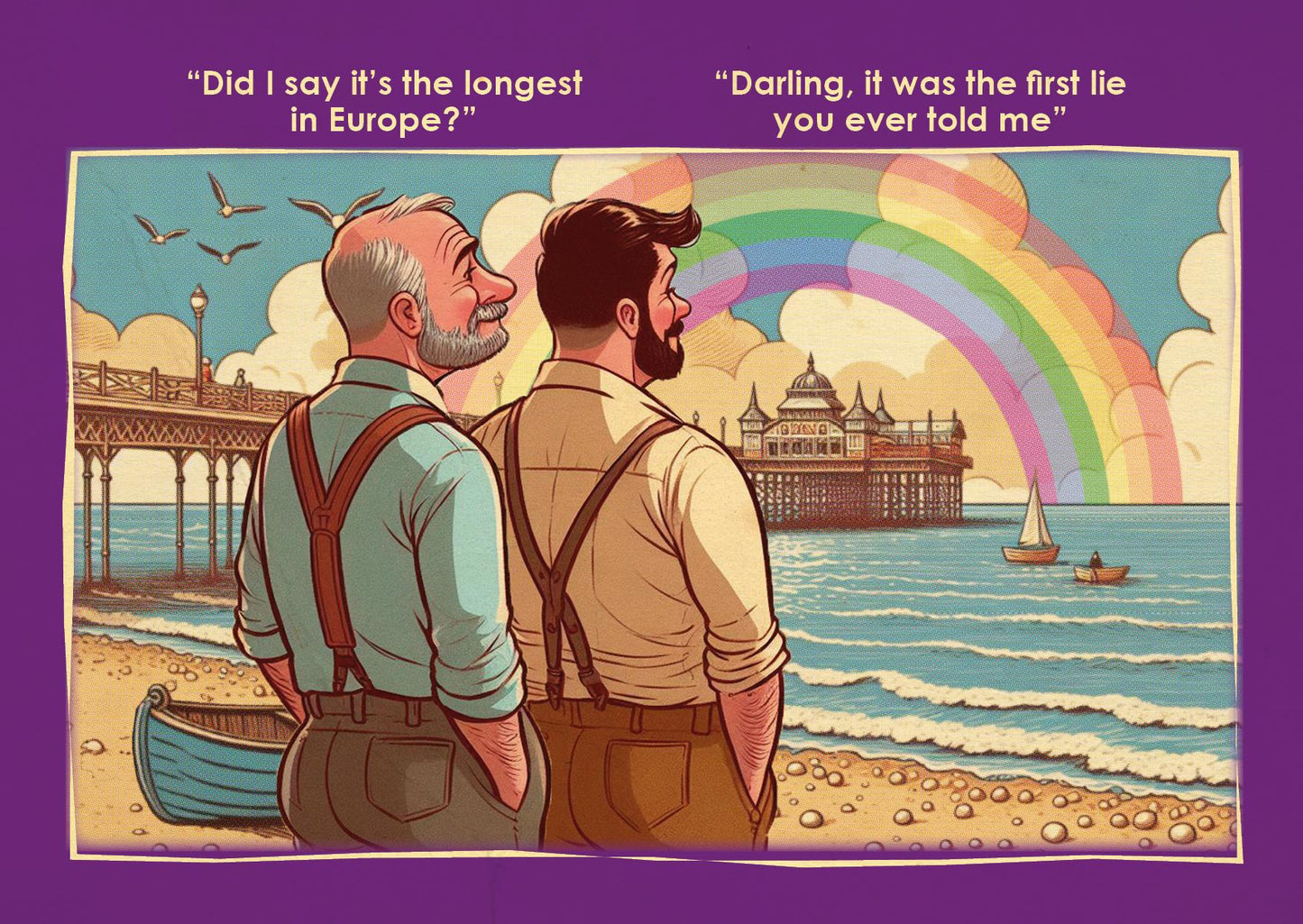 Gay art print, mounted: Pier