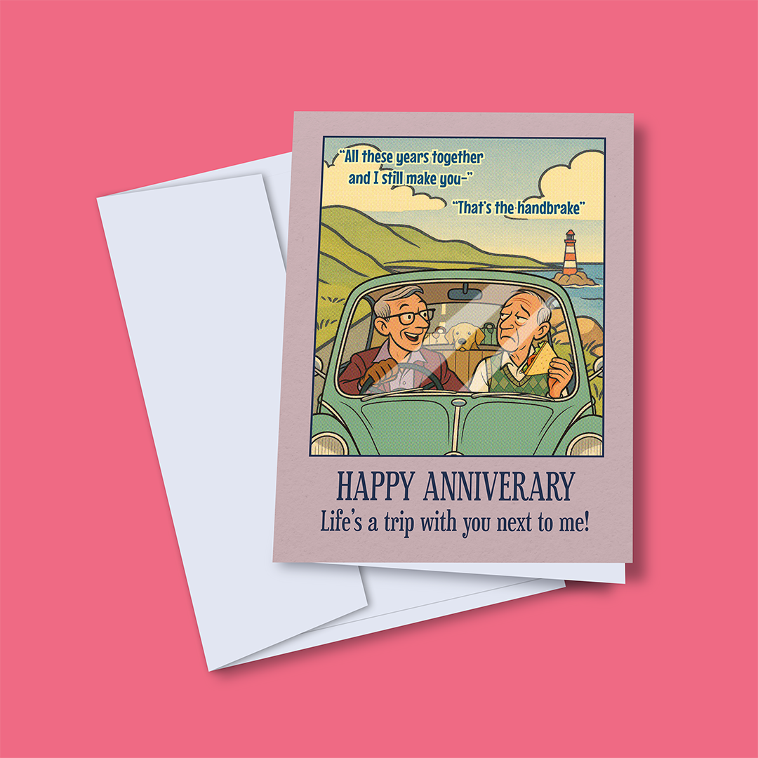 Funny Gay Anniversary Card: Handbreak