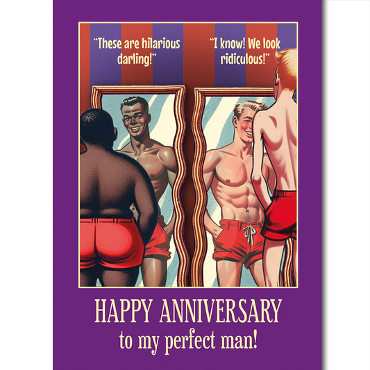 Funny Gay Anniversary Card: Mirror