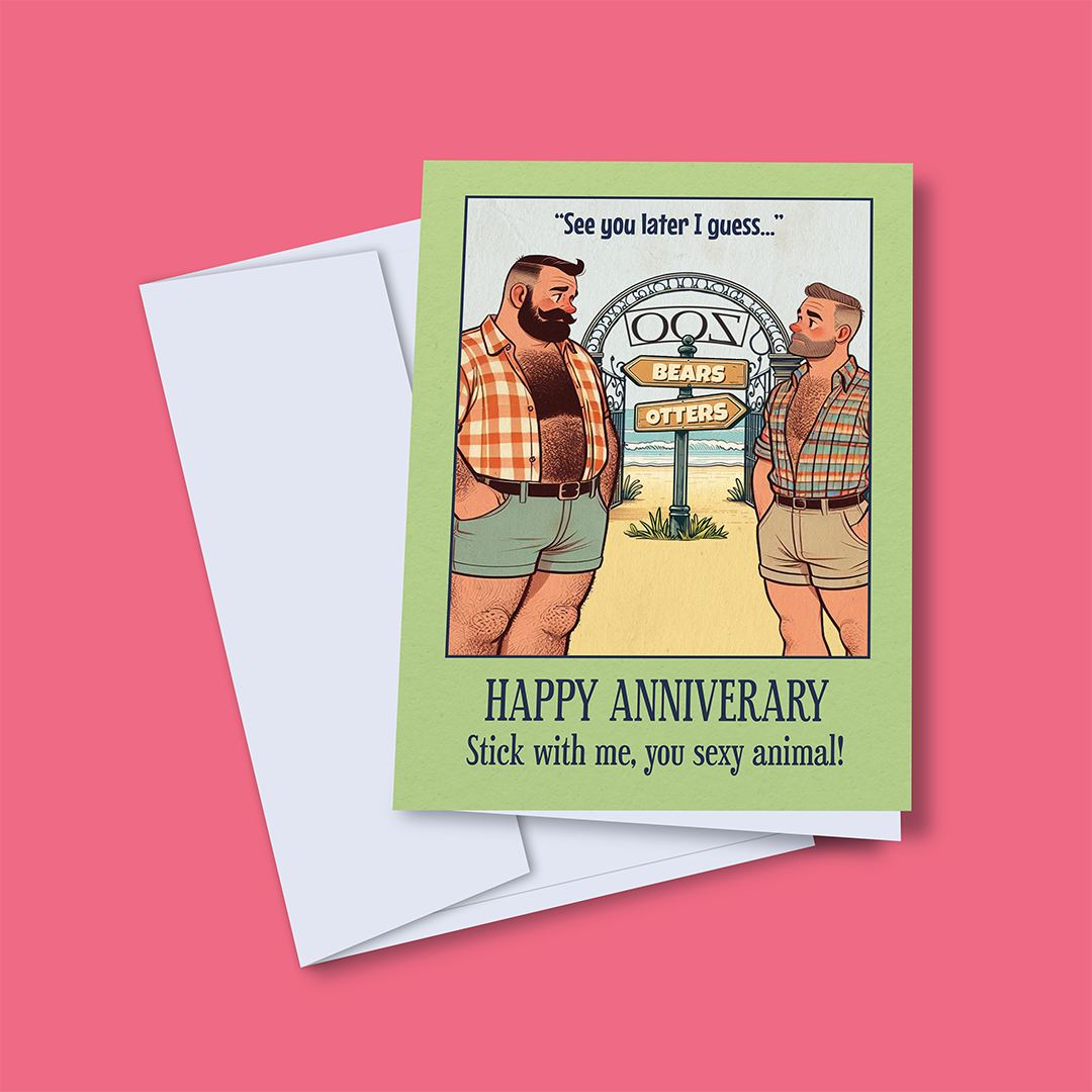 Funny Gay Anniversary Card: Otter and Bear