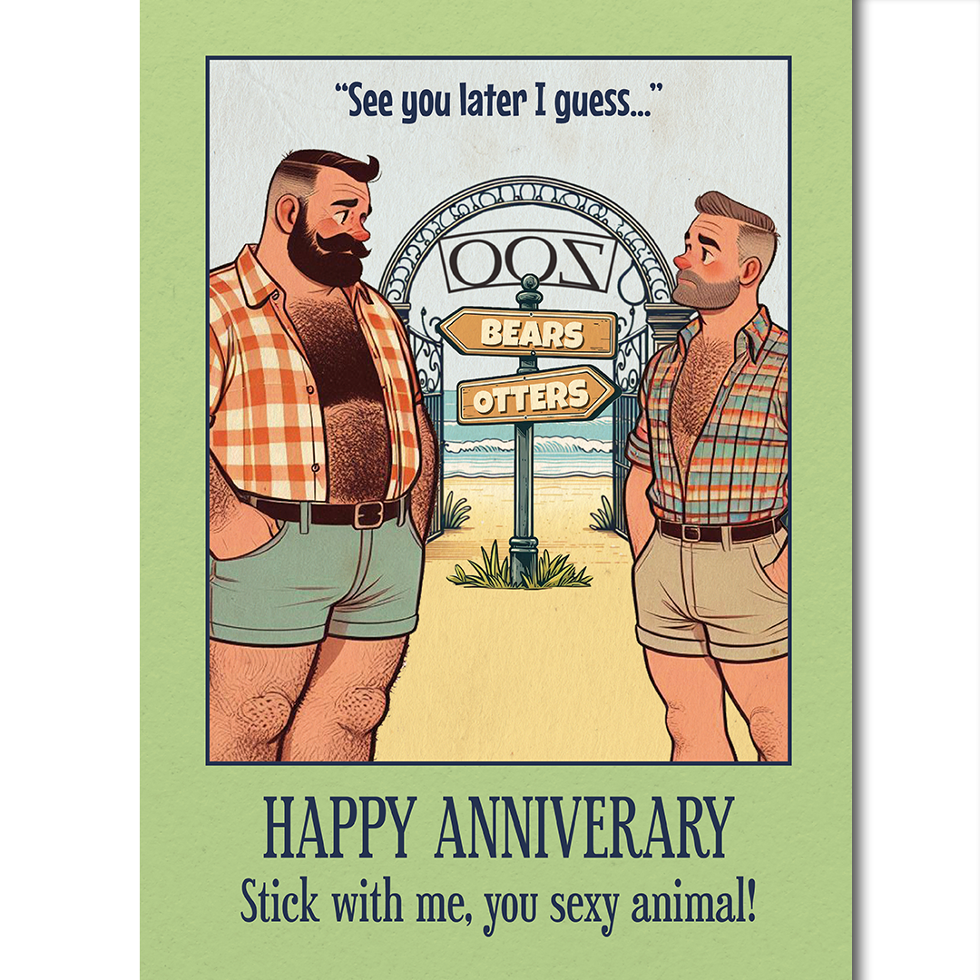 Funny Gay Anniversary Card: Otter and Bear