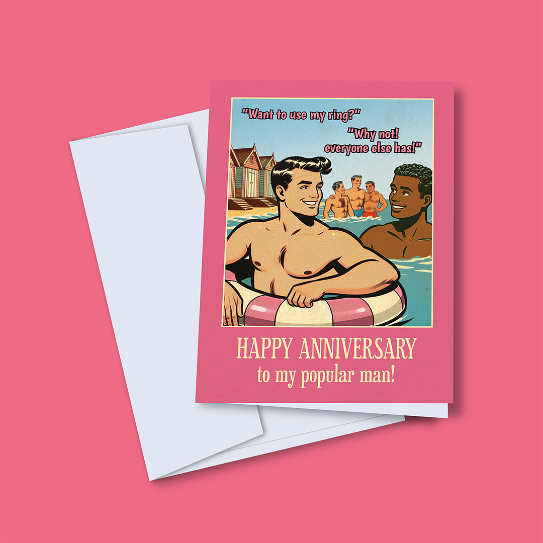 Funny Gay Anniversary Card: Use My Ring