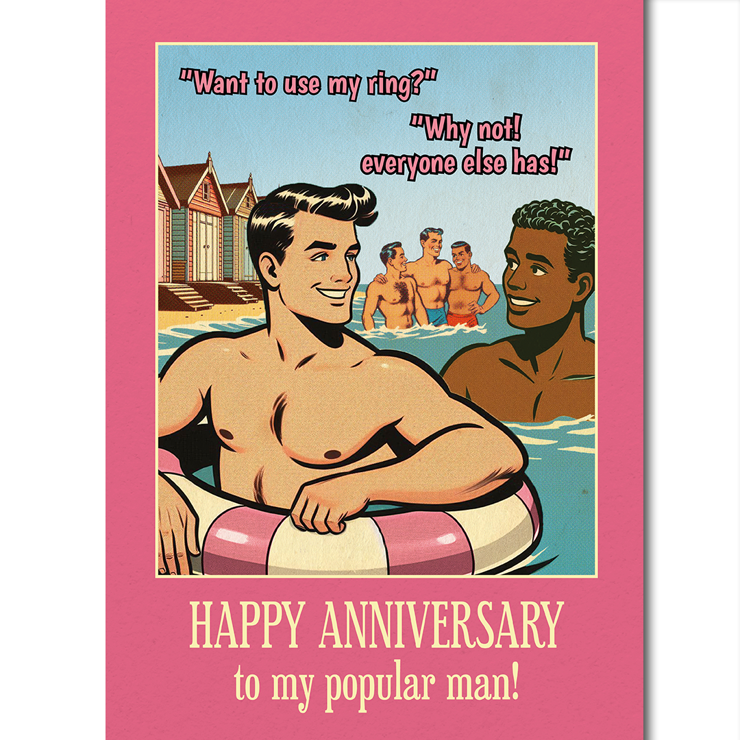 Funny Gay Anniversary Card: Use My Ring
