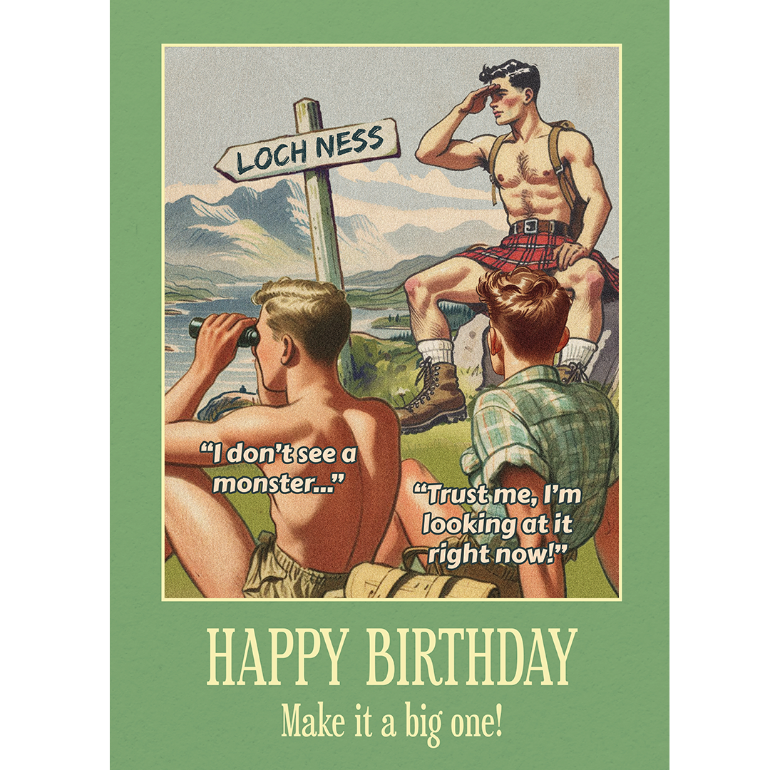 Funny gay birthday card: Monster