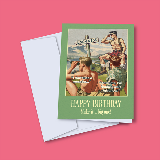 Funny gay birthday card: Monster
