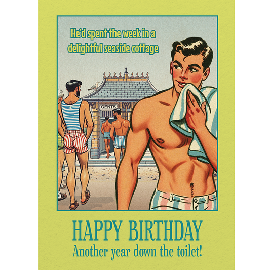 Funny gay birthday card: Cottage