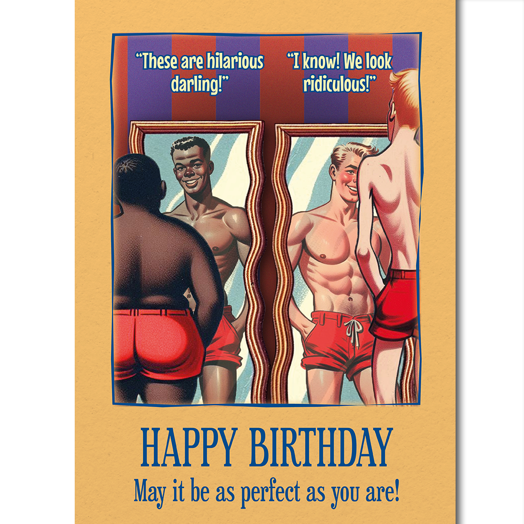 Funny gay birthday card: Funny Mirrors